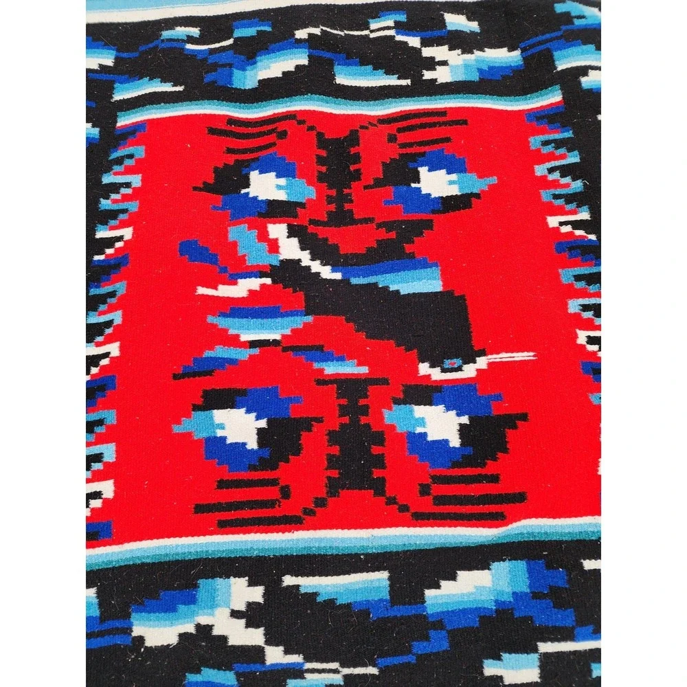 Vintage Wool Hand  Woven Rug Native American Rug Throw Blanket 45 